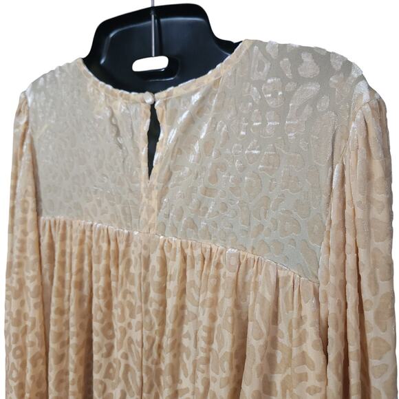 UMGEE USA Burnout Velvet Champagne Leopard Print Dress XL Extra Large NWT - Picture 4 of 7